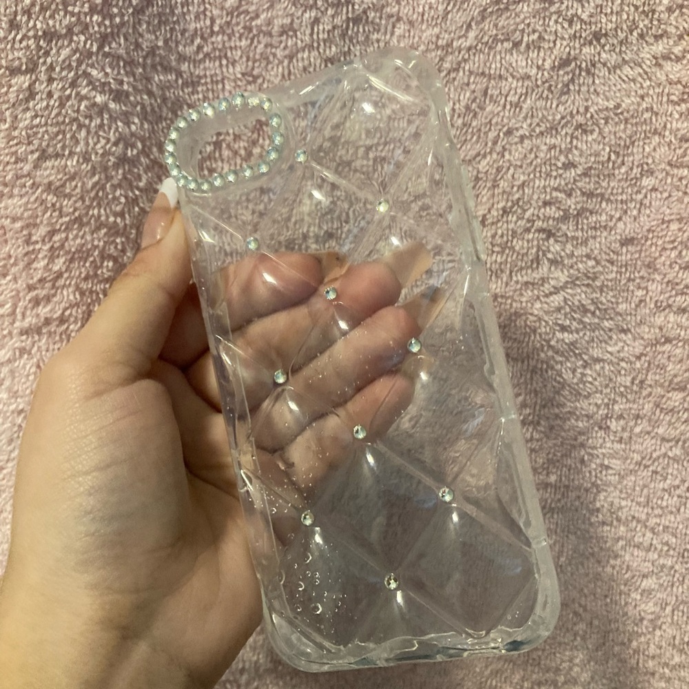iPhone SE clear phone case w gems